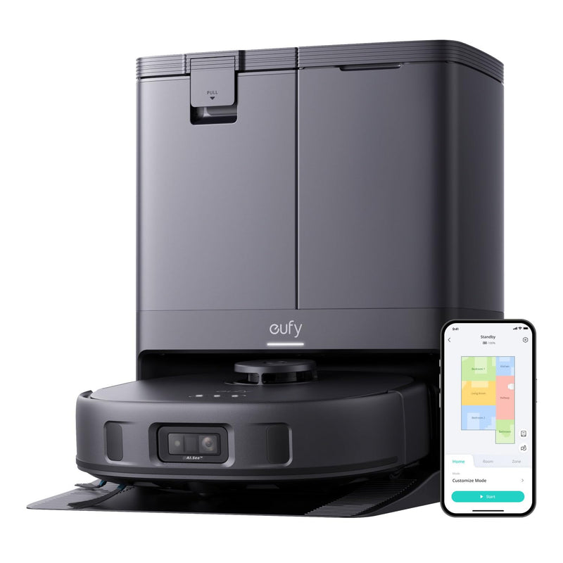 eufy X10 Pro Omni Robot Vacuum Cleaner with Mop, All-in-One Station, 8,000Pa Powerful Suction, Dual Mops, AI Obstacle Avoidance, Auto Mop Washing, Auto-Hot-Air-Drying
