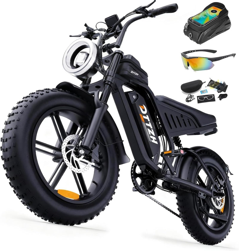 High Power 60V 30Ah Fat Tyre E-Bike, 2500W Brushless Motor, Removable Battery, Full Suspension & Hydraulic Brakes