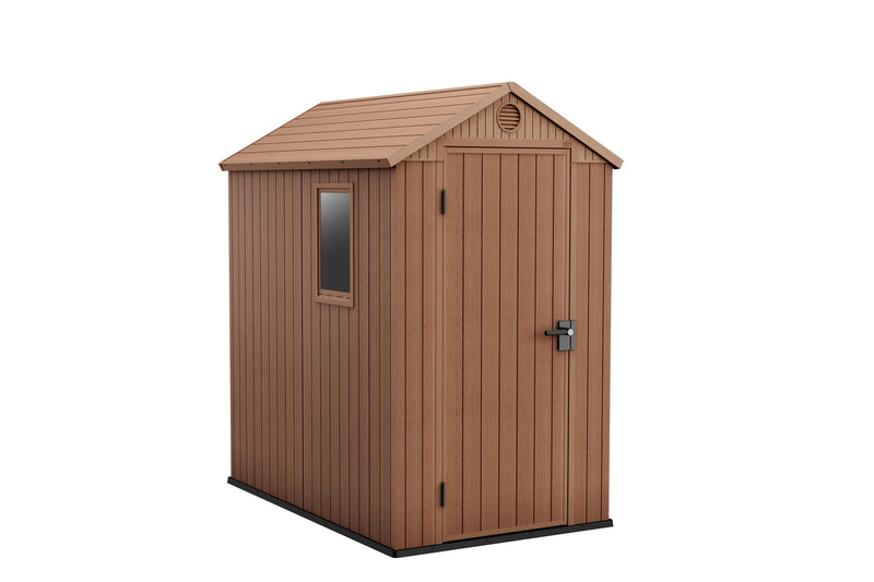 Large Outdoor Garden Storage Shed Weather Resistant Resin Double Door Brown