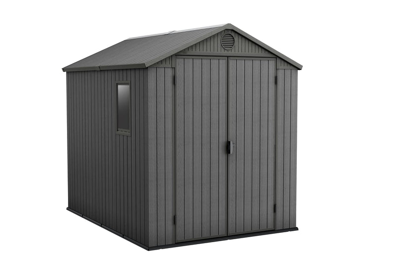 Large Outdoor Garden Storage Shed Weather Resistant Resin Double Door Brown