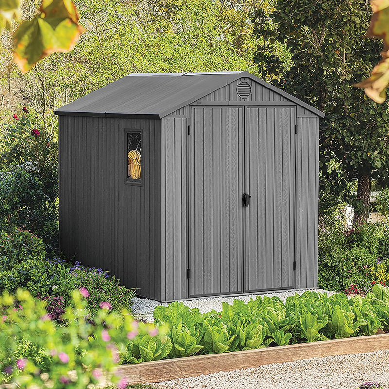 Large Outdoor Garden Storage Shed Weather Resistant Resin Double Door