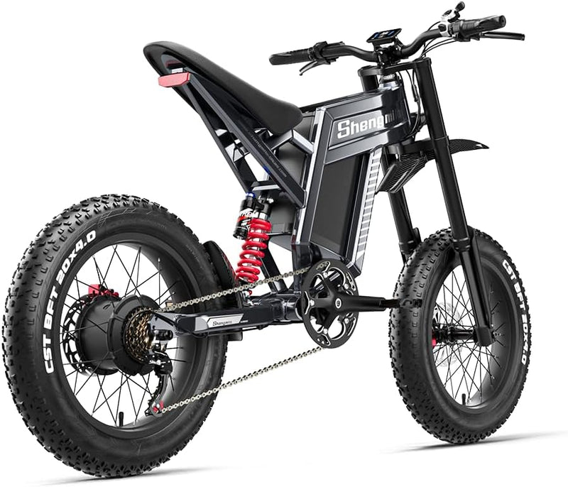 1800Wh Long Range Electric Bike with Fat Tyres, 60V 30Ah Removable Battery, Full Suspension & Hydraulic Brakes