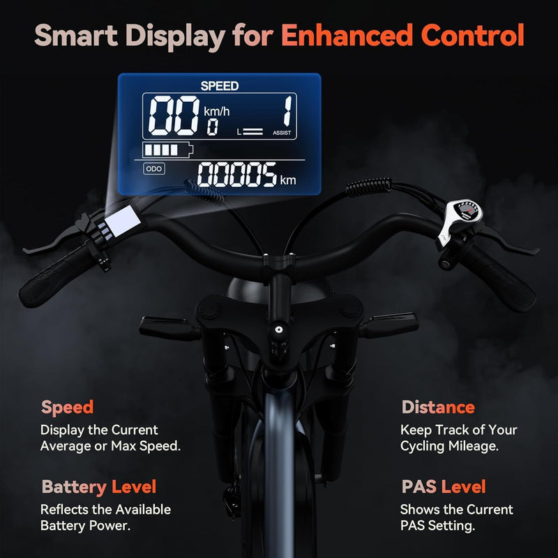 48V 17Ah Fat Tyre E-Bike for Adults, 250W Brushless Motor, Removable Battery, Full Suspension & 7-Speed