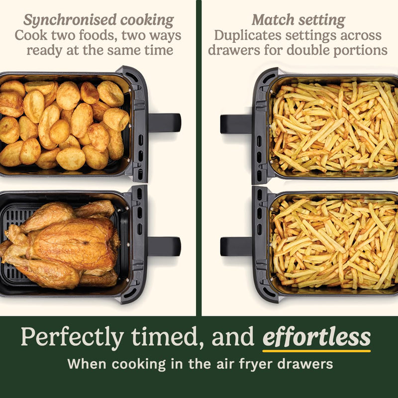 Cuisinart Tri Zone 13.6L Air Fryer & Oven | PFAS-Free | XXXL capacity | 3 Independent Cooking Zones