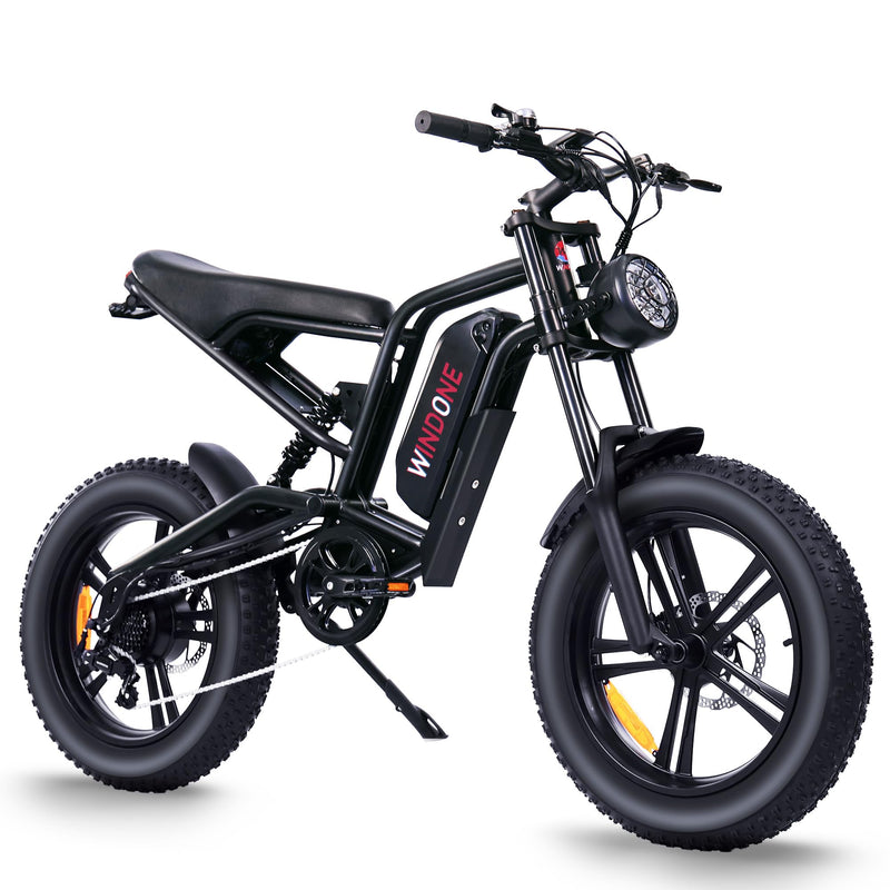 26-Inch Fat Tyre Electric Bike for Adults, 48V 13Ah Removable Battery, 1000W Peak Brushless Motor, Dual Suspension