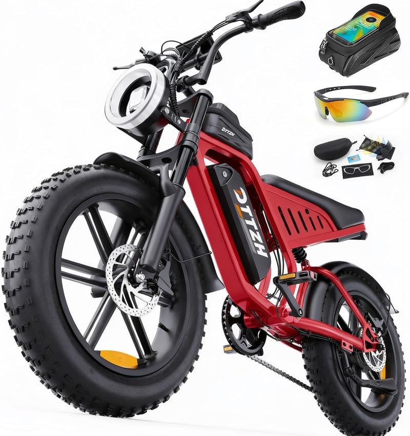 High Power 60V 30Ah Fat Tyre E-Bike, 2500W Brushless Motor, Removable Battery, Full Suspension & Hydraulic Brakes
