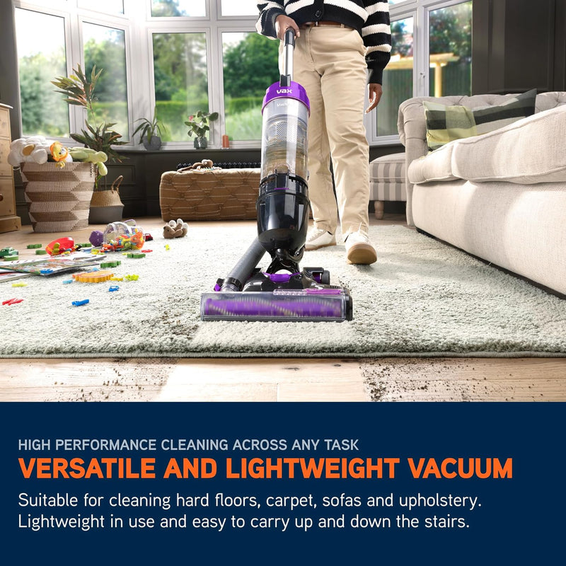 Vax Mach Air Corded Upright Bagless Vacuum Cleaner, Lightweight, Handheld Tool Attachments for Hair, Car, Upholstery, Bed, Mattress, Home cleaning, 820W, 4.9kg, Purple, UCA1GEV1 [Energy Class A]