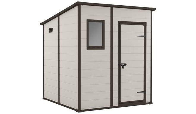 Manor Pent Outdoor Garden Storage Shed 6 × 6 ft Brown
